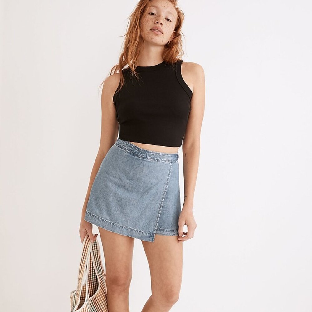 NWT Madewell Light Denim Mini Skort (skirt / shorts) size 26